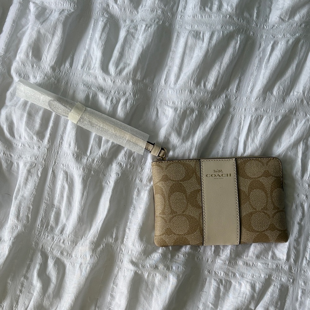 Coach Beige and Ivory Wristlet